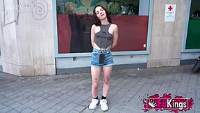 Massy Vs Goliath: Tiny Spanish Teen Rides Huge Cock Outdoor