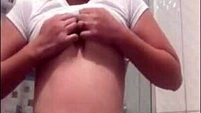 Watch My Redhead Milf Wife Finger Her Juicy Shaved Pussy to Wet Orgasm in Lingerie