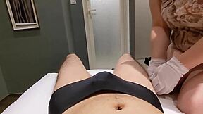 bbw forces panties on him slaps penis balls massage