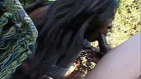 Big black cock wrecks ebony ass in outdoor doggystyle fetish pounding