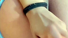 Tattooed horny 19yo teases with red rose masturbation