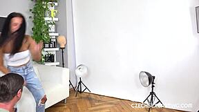 sexy czech milf dives into her debut hardcore casting with blowjob and handjob