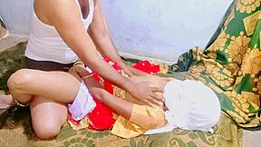Telugu Wife in Red Sari Fucks Passionately Late Night