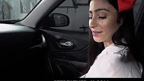 Hot Latina Stepdaughter Jasmine Vega With Braces Gets Punished By Stepdad's Car Fuck After Shoplifting!