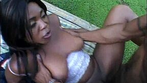 Big black cock wrecks ebony ass in outdoor doggystyle fetish pounding