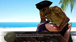 Blonde beach bitch spreads shaved pussy for outdoor cumshot play