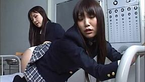 spanking cute asian teen ass leads to hot lesbian play