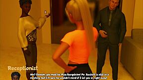 Blonde with big tits and shaved pussy plays Karacan part 1