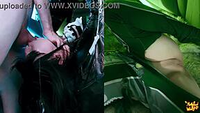 stellar blade eve deepthroats gloryhole cock for facial cumshot