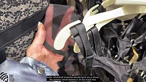 MILF Mommy Masturbates Wild in Store Changing Room!