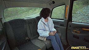 korean babe's natural tits bounce wildly in fake taxi doggystyle pounding