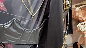 MILF Mommy Masturbates Wild in Store Changing Room!