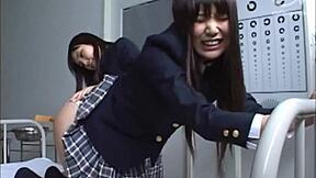 spanking cute asian teen ass leads to hot lesbian play