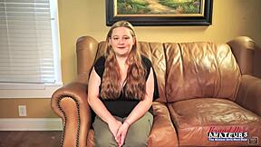 Curvy redhead coed rose masturbates rimjobs blowjob then pussy fucked doggystyle cumshot pov