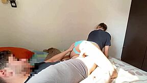 damn this skinny teen's tight pussy takes big cock creampie morning fuck before work... hot!