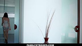 silvia saige watches stepson stroke his monster cock before riding him hard