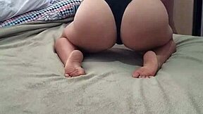 big ass girlfriend sucks then bends over doggystyle panties aside