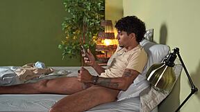 Whoa busty latina barges in stepbro's room and they fuck wild!