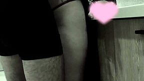 her kitchen counter tempts my girlfriend's curves