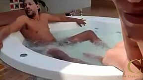 melissa devassa's wet pussy drips in poolside interracial quickie