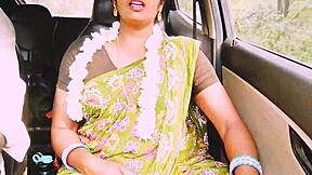 Beautiful Indian Aunty Fucks Young English Boy with Dirty Telugu Talks on Long Drive
