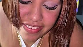 Her big natural tits bounce while riding on top