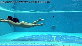 naked hungarian sazan cheharda swims and teases underwater in the pool