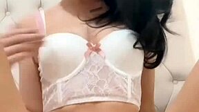 Horny teen American exchange student squirts hard in solo toy masturbation orgasm!