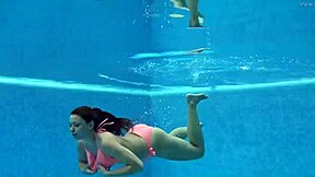 naked hungarian sazan cheharda swims and teases underwater in the pool