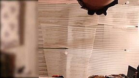 wow that culona maid no panties bends over spied folding clothes