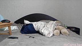 this horny college coed spreads her pussy wide on webcam masturbating hard for cash