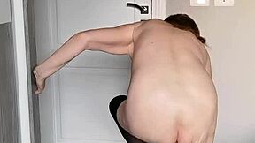 Busty Mature Milf in Stockings Exposes Shaved Pussy Closeup and Fingers Herself