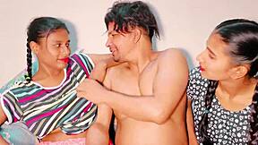 Skinny Teen and Milf Squirting Tits in Hot FFM Threesome Fuck!