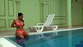 naked hungarian sazan cheharda swims and teases underwater in the pool