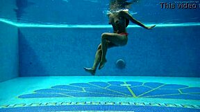 naked hungarian sazan cheharda swims and teases underwater in the pool