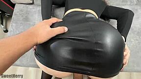 curvy brunette wife worships friend's monster cock then doggystyle gaping