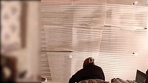 wow that culona maid no panties bends over spied folding clothes