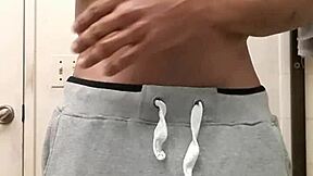 after my steamy shower i oil up this monster black cock for intense rubdown