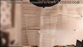 wow that culona maid no panties bends over spied folding clothes