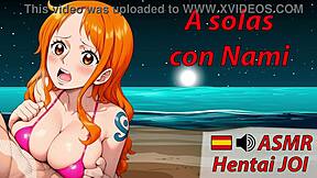 nami from one piece whispers joi asmr in spanish gets intense