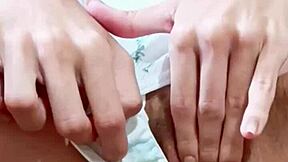 hot teen babe fingers pussy in solo masturbation frenzy