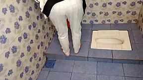 hey bhabhi got caught fingering in the bathroom then things heated up