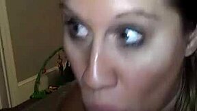 watch milf sarah swallow huge load after savage cock sucking for hubby