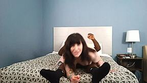 Beautiful Ivy Rose Hale rides Marcorel's big black cock doggystyle bent over rough