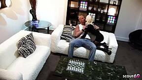 Slim Blonde Wife Small Tits Picks Up Stranger for Rough Cheating Fuck