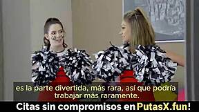 BFF Walks In as Stepbro Creams Stepsister's Tight Pussy - Spanish Subs