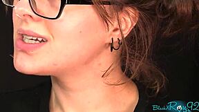 seductive housewife milf whispers filthy joi instructions through her glasses pov