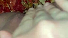 Pizza slut masturbates and cums on food in kinky arab teen fetish with juicy pussy craving bbc in la