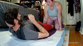 omg liza pees on andy wetting panties plays with his cock piss everywhere fun!!