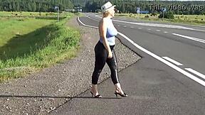 damn big ass stretching those leather leggings